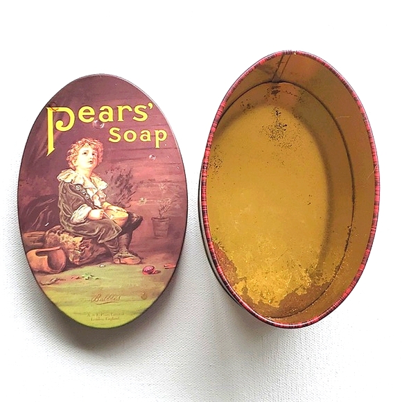 Vintage Yesteryear Pears Soap Oval Tin Trinket Box Small - Picture 5 of 7